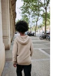 hellbeige Strick Pullover mit einem Kapuze von next