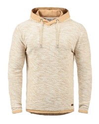 hellbeige Strick Pullover mit einem Kapuze von Solid