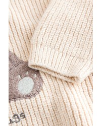 hellbeige Strick Pullover mit einem Rundhalsausschnitt von next