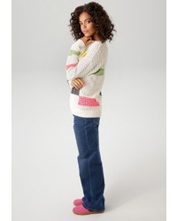 hellbeige Strick Pullover von Aniston CASUAL