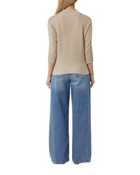 hellbeige Strick Pullover von Comma