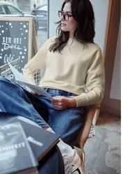 hellbeige Strick Pullover von STREET ONE STUDIO