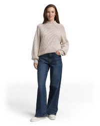 hellbeige Strick Pullover von Tom Tailor
