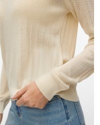 hellbeige Strick Pullover von Vero Moda
