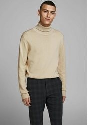 hellbeige Strick Rollkragenpullover von Jack & Jones