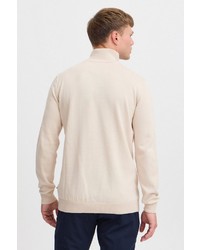 hellbeige Strick Rollkragenpullover von Solid
