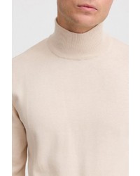 hellbeige Strick Rollkragenpullover von Solid