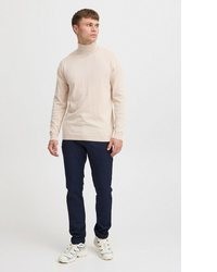 hellbeige Strick Rollkragenpullover von Solid