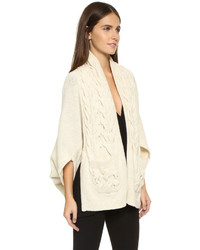 hellbeige Strick Strickjacke mit einer offenen Front von Zero Maria Cornejo