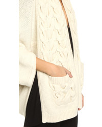 hellbeige Strick Strickjacke mit einer offenen Front von Zero Maria Cornejo