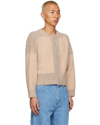 hellbeige Strick Strickjacke von Eckhaus Latta