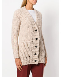 hellbeige Strick Strickjacke von Roberto Collina