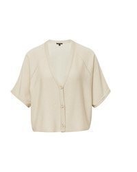 hellbeige Strick Strickjacke von Comma