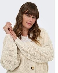 hellbeige Strick Strickjacke von Only
