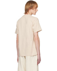 hellbeige Strick T-Shirt mit einem Rundhalsausschnitt von Jacquemus