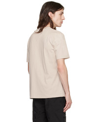 hellbeige Strick T-Shirt mit einem Rundhalsausschnitt von Heliot Emil