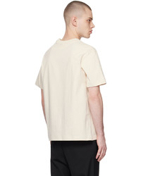 hellbeige Strick T-Shirt mit einem Rundhalsausschnitt von Axel Arigato