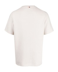 hellbeige Strick T-Shirt mit einem Rundhalsausschnitt von Extreme Cashmere