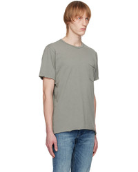 hellbeige Strick T-Shirt mit einem Rundhalsausschnitt von rag & bone