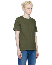 hellbeige Strick T-Shirt mit einem Rundhalsausschnitt von A.P.C.