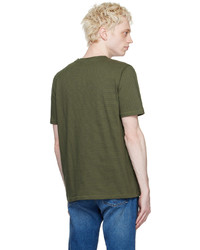 hellbeige Strick T-Shirt mit einem Rundhalsausschnitt von A.P.C.