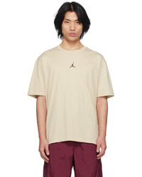 hellbeige Strick T-Shirt mit einem Rundhalsausschnitt von NIKE JORDAN