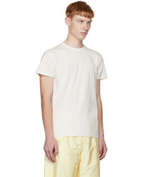 hellbeige Strick T-Shirt mit einem Rundhalsausschnitt von Jil Sander