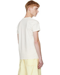 hellbeige Strick T-Shirt mit einem Rundhalsausschnitt von Jil Sander