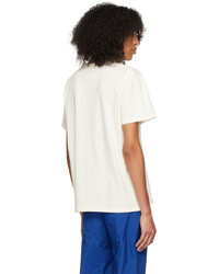 hellbeige Strick T-Shirt mit einem Rundhalsausschnitt von MAISON KITSUNÉ