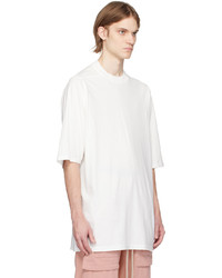 hellbeige Strick T-Shirt mit einem Rundhalsausschnitt von Rick Owens DRKSHDW