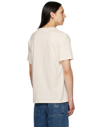 hellbeige Strick T-Shirt mit einem Rundhalsausschnitt von Dime