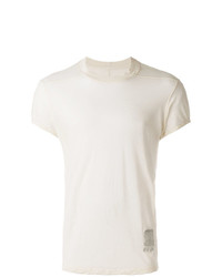 hellbeige Strick T-Shirt mit einem Rundhalsausschnitt von Rick Owens DRKSHDW