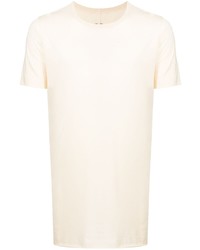 hellbeige Strick T-Shirt mit einem Rundhalsausschnitt von Rick Owens