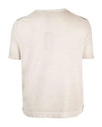 hellbeige Strick T-Shirt mit einem Rundhalsausschnitt von Cenere Gb