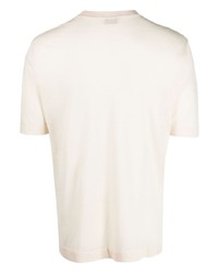 hellbeige Strick T-Shirt mit einem Rundhalsausschnitt von Altea