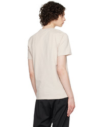 hellbeige Strick T-Shirt mit einem Rundhalsausschnitt von Filippa K