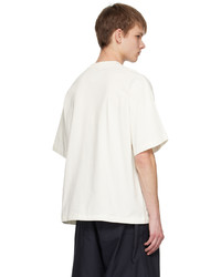 hellbeige Strick T-Shirt mit einem Rundhalsausschnitt von Jil Sander