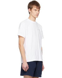 hellbeige Strick T-Shirt mit einem Rundhalsausschnitt von Sporty & Rich