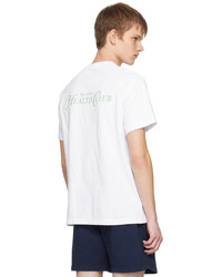 hellbeige Strick T-Shirt mit einem Rundhalsausschnitt von Sporty & Rich