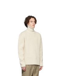 hellbeige Strick Wollrollkragenpullover von Joseph