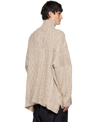 hellbeige Strick Wollrollkragenpullover von Sulvam