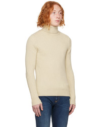 hellbeige Strick Wollrollkragenpullover von Diesel