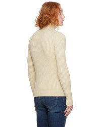 hellbeige Strick Wollrollkragenpullover von Diesel