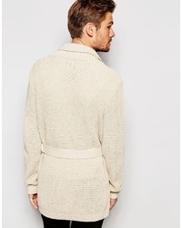 hellbeige Strickjacke mit einem Schalkragen von Asos