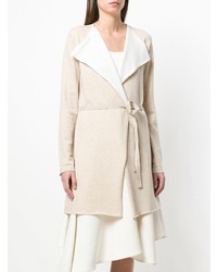 hellbeige Strickjacke mit einer offenen Front von Agnona