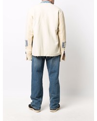 hellbeige Strickjacke mit einer offenen Front von Greg Lauren