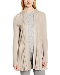 hellbeige Strickjacke mit einer offenen Front von FreeQuent