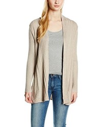 hellbeige Strickjacke mit einer offenen Front von FreeQuent