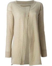 hellbeige Strickjacke mit einer offenen Front