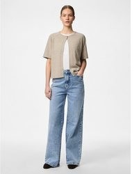 hellbeige Strickjacke von Pieces